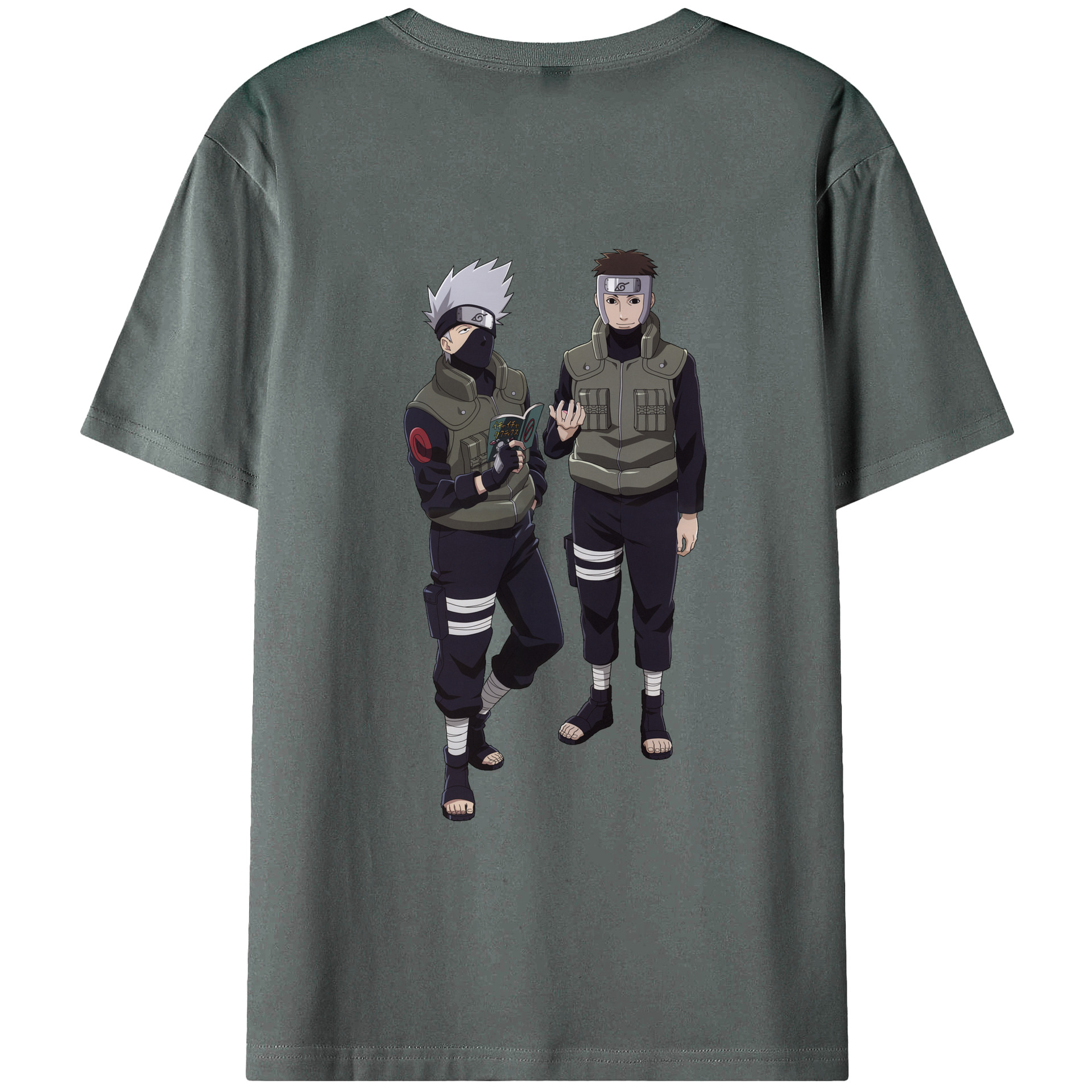 （画像用） NARUTO -ナルト- はたけ カカシ Hatake Kakashi 綿100％ メンズ半袖Tシャツ（バックプリント） 通気性